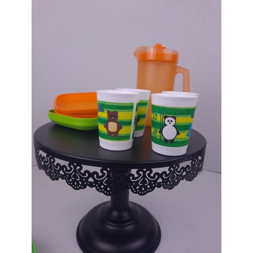 Tupperware Toys EARLY AGES ECO MINI PITCHER 4 MINI TUMBLERS 4 PLATES